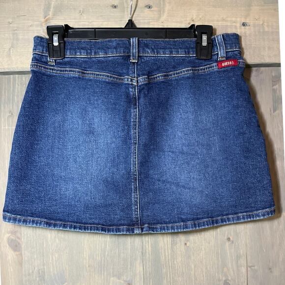 Vintage Guess Y2K Micro Mini Skirt Denim Womens Size 29 / US 8 Preppy Party - Picture 3 of 7